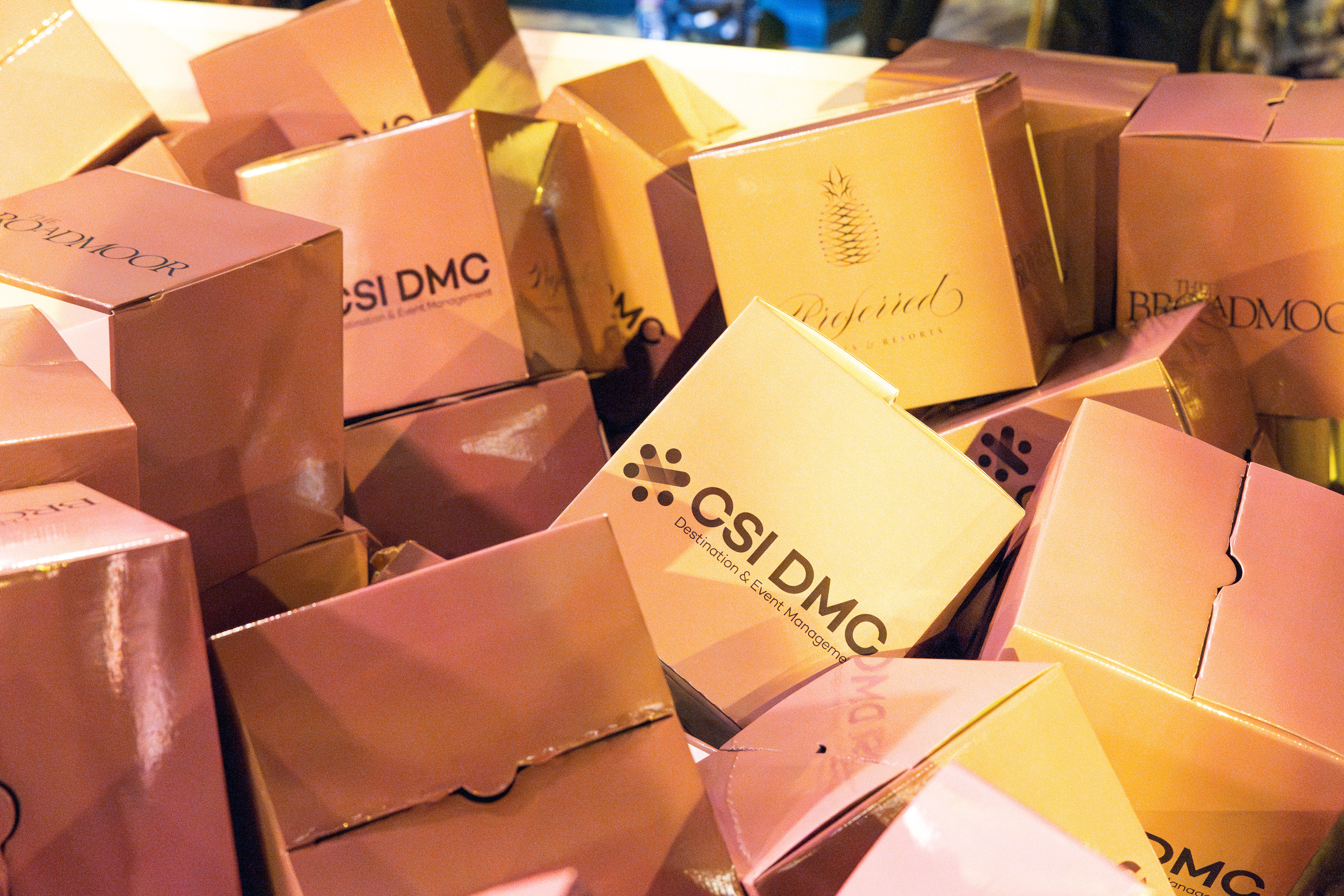 Boxes waiting for the human claw machine.