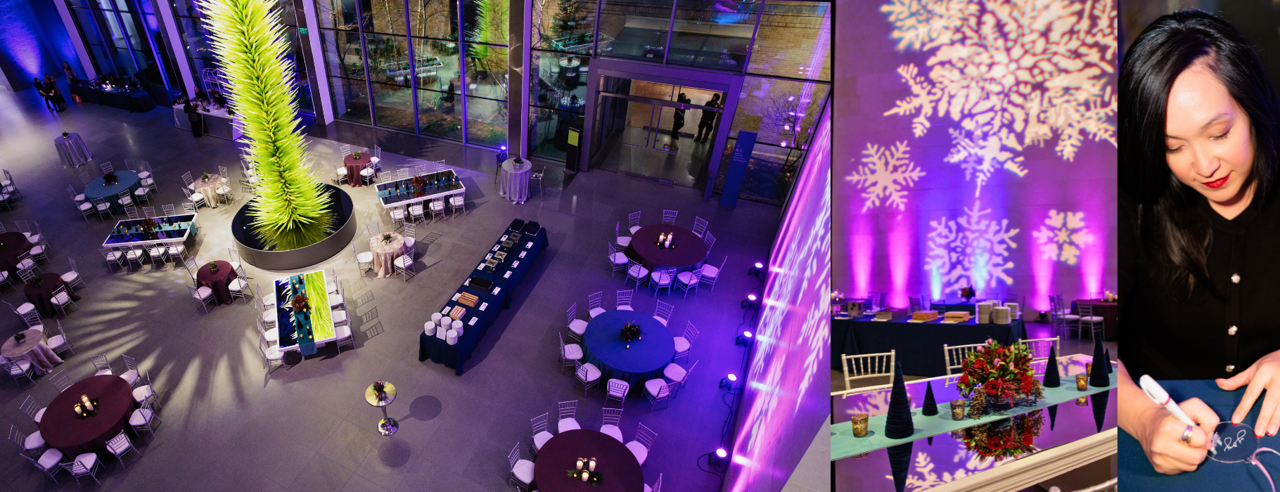 The Museum of Fine Arts, Boston hosted this opulent Jewel Tones event on December 14th, with exquisite calligraphy ornaments.